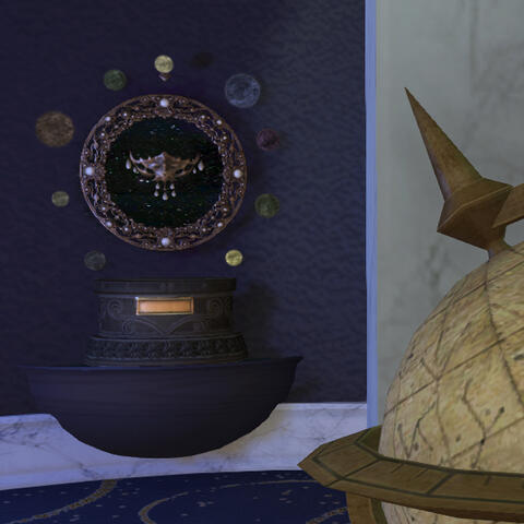 A lalafell red mage in teal and black sits at a school desk with a porxie on it. A Loporrit instructor stands next to another porxie